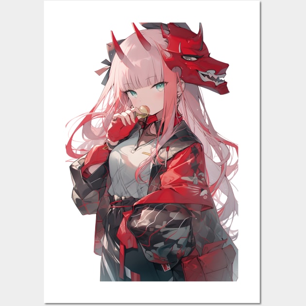 Darling in the Franxx Zero Two in Japanese Kimono Wall Art by cocorf